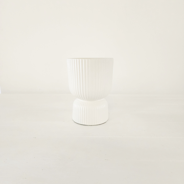 Ribbed Footed Vase - Ivory Antique White - <p style='text-align: center;'>R50</p>